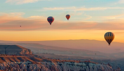 Sunrise Serenity: Hot Air Balloons Grace the Skies of Cappadocia on December 20, 2020