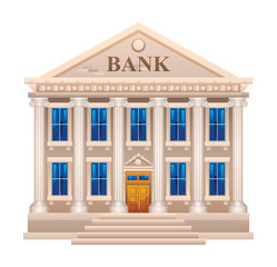 Obraz premium Bank building vector illustration isolated on white background
