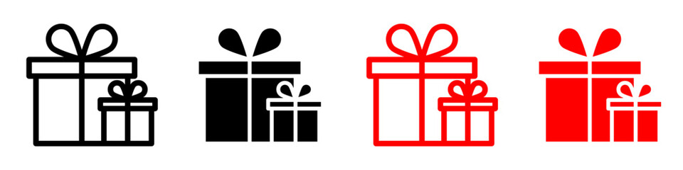 Gift boxes icon logo set vector