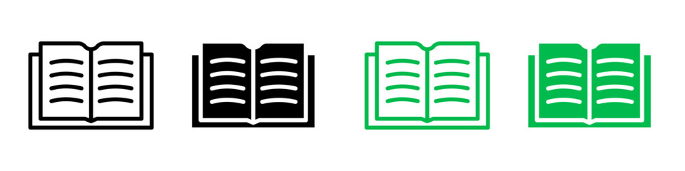 Ebook icon logo set vector