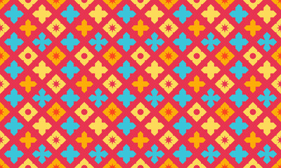 Paper Cutout Design Geometric Shapes Seamless Pattern for Wallpaper Background