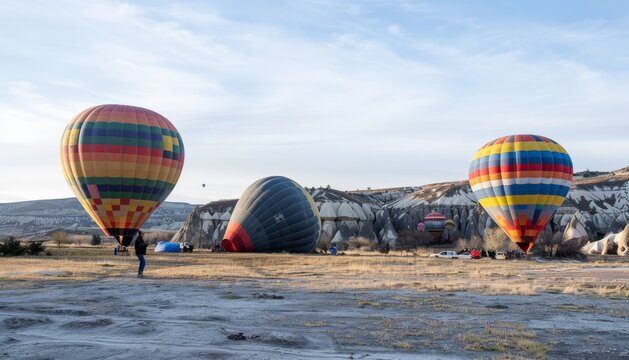 Up, Up, and Away: Balloons Prepare for Flight in Cappadocia