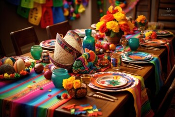 Fototapeta premium Cinco de Mayo concept for Mexican American holiday. Happy Cinco De Mayo Day design, Mexicans celebrating May 5, Mexico's victory. Mexican party background.