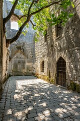 Obraz premium Architectural Features in a Medieval Fortress 