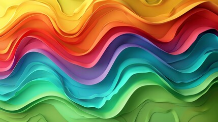 Obraz premium rainbow colors, wave gradient shape over Chartreuse green background, round, centered