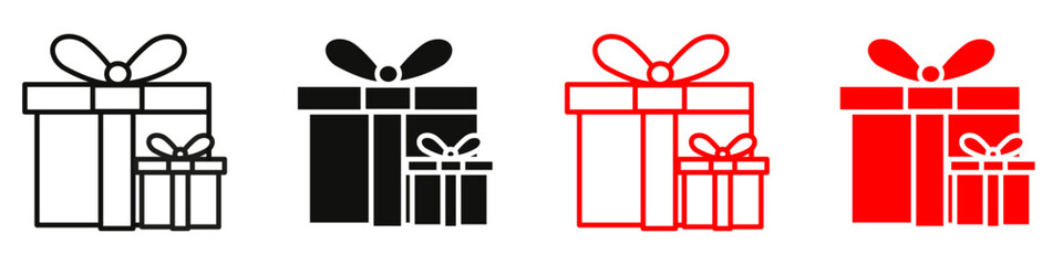 Gift boxes icon mark in filled style