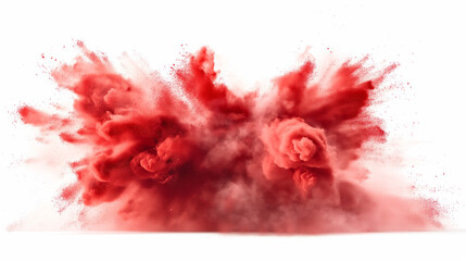red color explosion isolated on white background 
