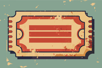 a classic car logo with a sunburst, A vintage ticket stub frame with faded colors and worn edges, ideal for travel themes