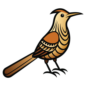 recommend clip art: Solid color Cactus Wren animal vector design