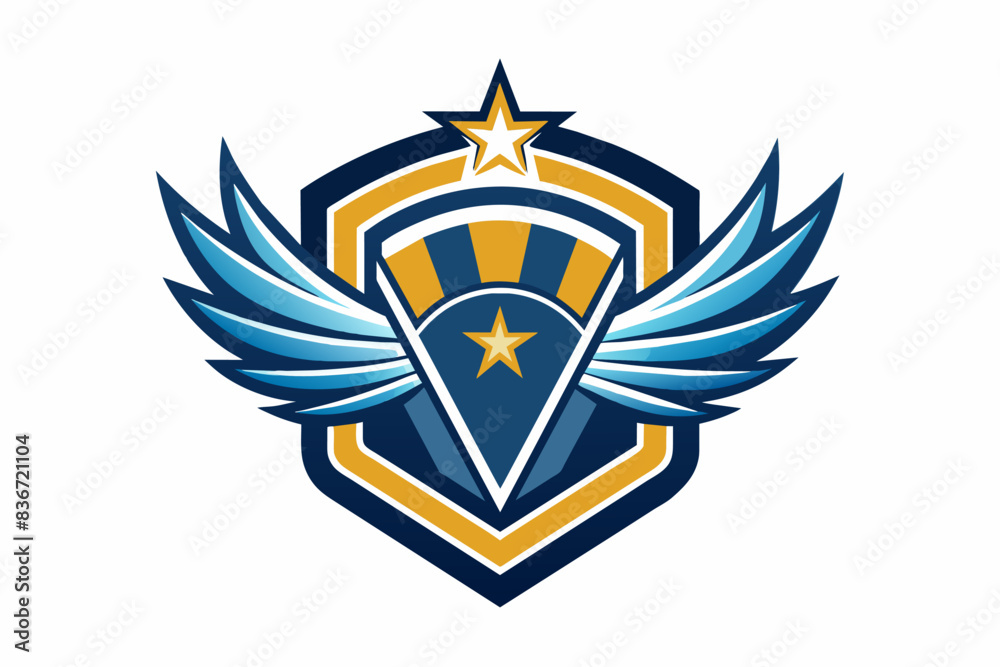 Poster an emblem logo with a symbolic design incorporating the company's values