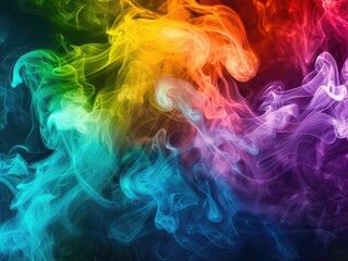 Obraz premium Rainbow Smoke Wisps of smoke or clouds of color in rainbow shades