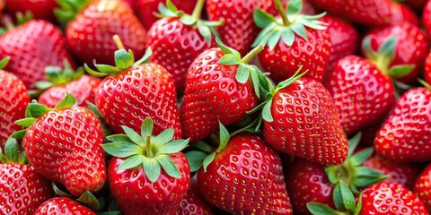 High-resolution image of ripe strawberries on background