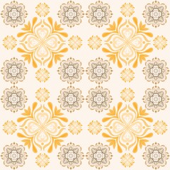 Fototapeta premium Watercolor abstract art mandala oriental background seamless pattern. Luxury mosaic wallpaper hand drawing style. Perfect design for decoration, texture, ornament, fabric, element, illustration, print
