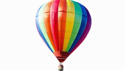 Fototapeta premium Retro Radiance: The Timeless Appeal of Rainbow Stripes Hot Air Balloon