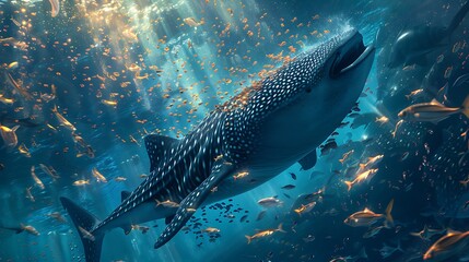 Fototapeta premium colorful fishes underwater in the ocean 