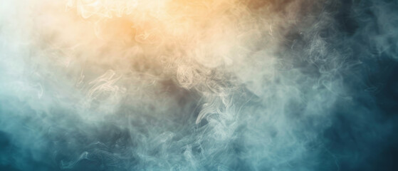 Obraz premium Abstract Smoke Background with Soft Gradient Lighting in Blue and Orange Tones, Perfect for Creative Projects, Digital Art, and Atmospheric Effects
