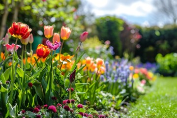 Obraz premium Vibrant Flower Garden in Full Bloom