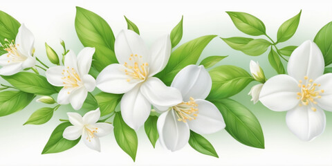 Obraz premium White flower jasmine isolated on white background