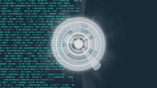 Filmato. Illustrazione 3D. Sfondo mondo digitale. Sequenza di zero e uno concetto di connessione globale tra persone, social network, e dispositivi informatici