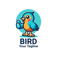 cute mascot bird logo