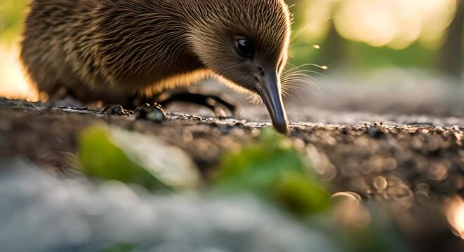 Kiwi bird in the forest.