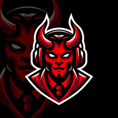 modern devil character esport logo