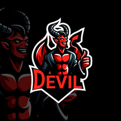 modern devil character esport logo