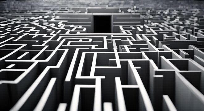 Aerial view of a large maze.