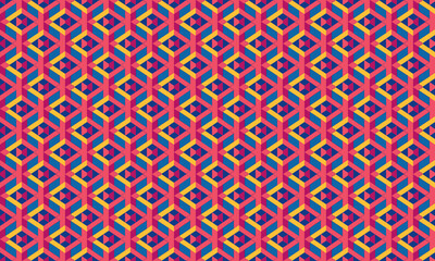 Parallax Design Geometric Shapes Seamless Pattern for Wallpaper Background