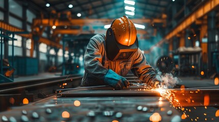 Welder in the metallurgical industry. 