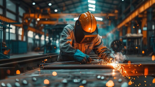 Welder in the metallurgical industry. 