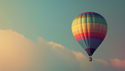 Obraz premium Winter Wonderland: Vibrant Hot Air Balloon Soaring in the Grey Sky at Aerostat Festival