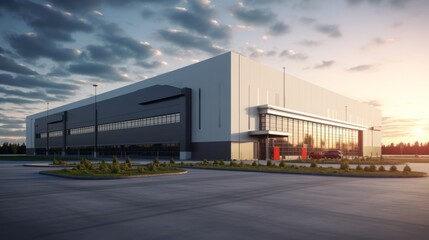 Obraz premium architecture structure of an modern logistics warehouse