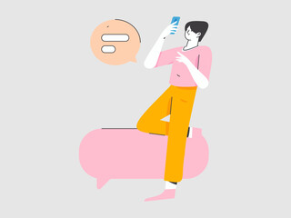 Communicate with consultants flat vector character concept operation hand drawn illustration
