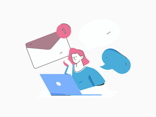 Communicate with consultants flat vector character concept operation hand drawn illustration
