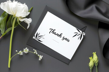 Modern Thank You Card Design with AI-Inspired Graphics: Artistic Fonts and Minimalist Approach, Black and White, Professional and Sleek