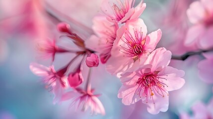 Obraz premium Floral flower spring abstract background of cherry blossom flower in spring season in Japan