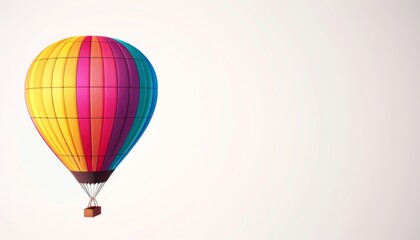 Naklejka premium Vibrant Hot Air Balloon Soaring in Solitude: Perfect for Your Message!