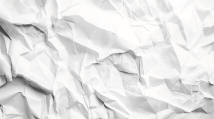 Obraz premium Crumpled white paper texture background with uneven creases and wrinkles creating a rough, irregular surface.
