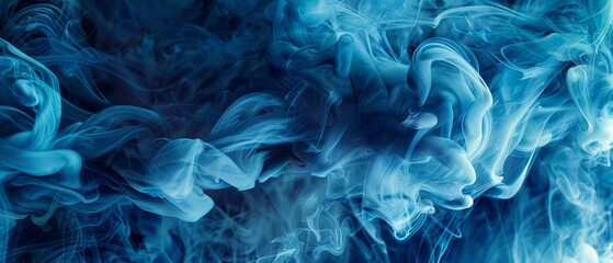 Obraz premium Abstract Blue Smoke Background with Swirling Patterns and Textures, Perfect for Creative Projects, Digital Art, and Design Inspiration
