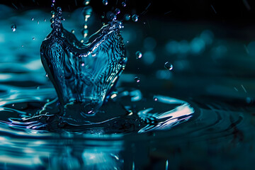 vibrant blue heartshaped water splash symbolizing love and unity. generative ai