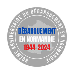 80th anniversary d-day landing in Normandy symbol icon in French language
