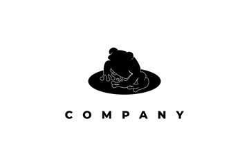 frog silhouette modern minimal logo