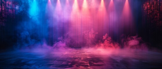 Obraz premium Theatrical Setting Dark Stage with Spotlights