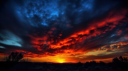 Fototapeta premium Colombia Independence Day, evening national colored sky background. AI generated.