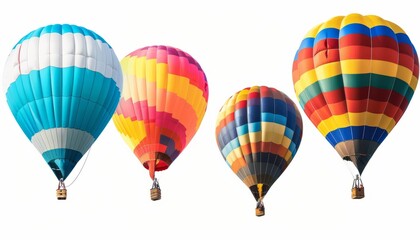 Obraz premium Vibrant Hot Air Balloons Floating in a White Sky