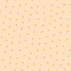 Abstract pastel pink spots seamless pattern. Organic blob shapes neutral warm peach pink safari nursery background print