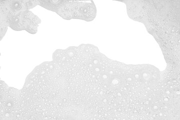 Soap foam or shampoo Soap foam texture or shampoo surface with bubble isolated with clipping path...