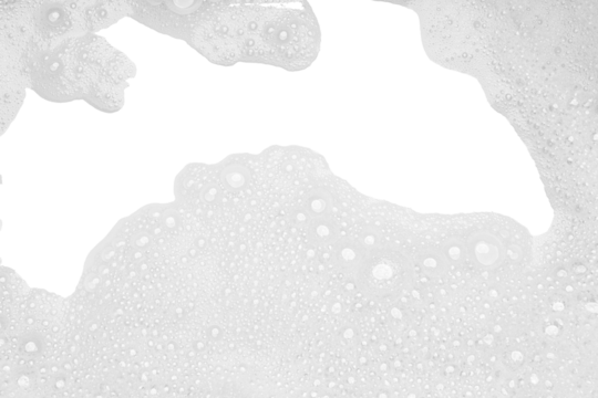 Soap foam or shampoo Soap foam texture or shampoo surface with bubble isolated with clipping path on background.