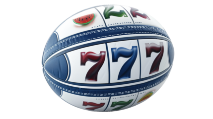 rugby ball with lucky number 7 casino slot reel theme